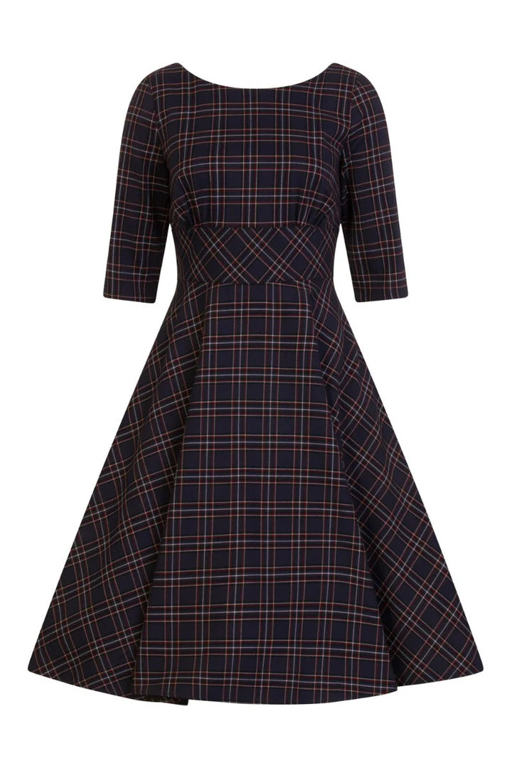 Peebles Tartan Dress navy