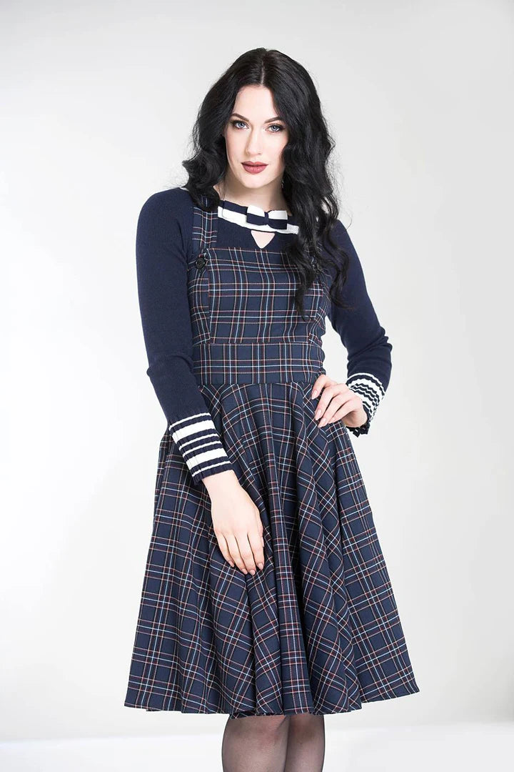 Peebles Pinafore Dress navy