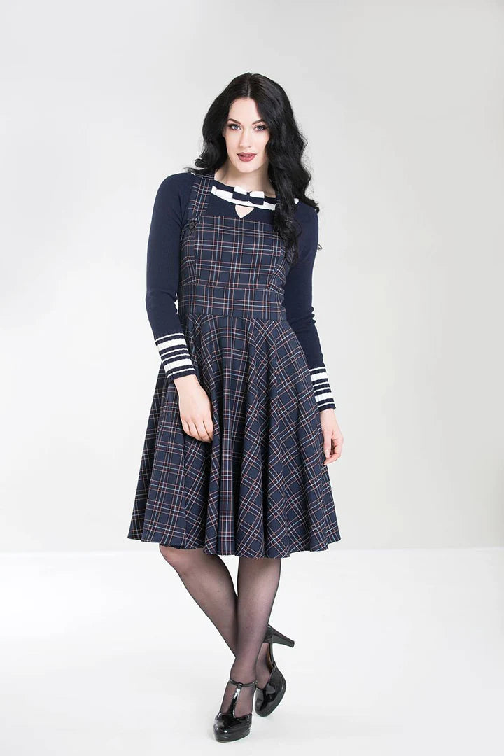 Peebles Pinafore Dress navy