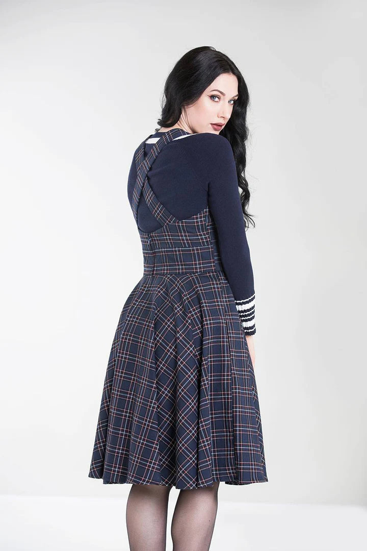 Peebles Pinafore Dress navy