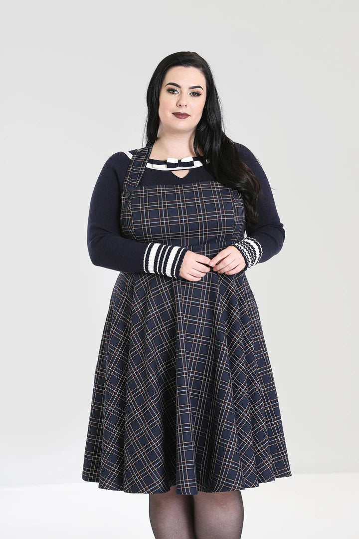 Peebles Pinafore Dress navy