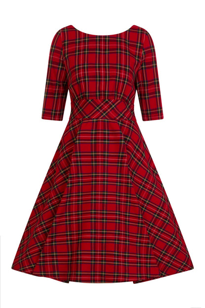 Irvine Tartan Kleid in rot-kariert