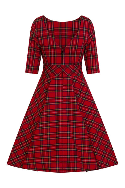 Irvine Tartan Kleid in rot-kariert