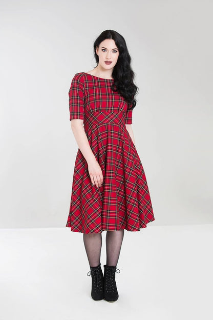 Irvine Tartan Kleid in rot-kariert
