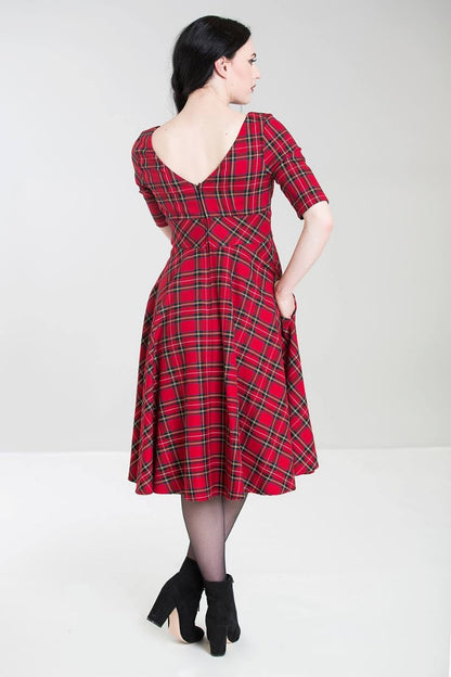 Irvine Tartan Kleid in rot-kariert