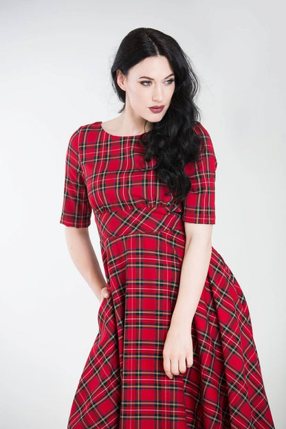 Irvine Tartan Kleid in rot-kariert