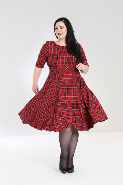 Irvine Tartan Kleid in rot-kariert