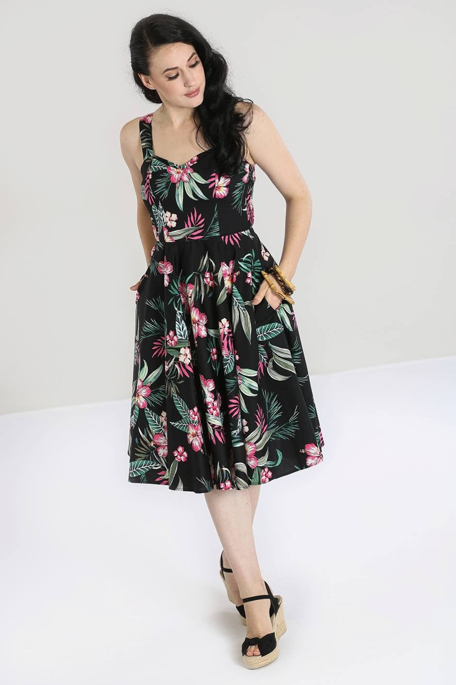 Kalani Tropical Dress schwarz