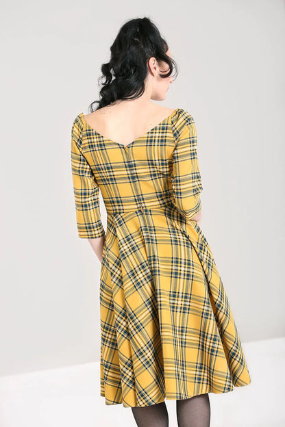 Wither Tartan Kleid mustard