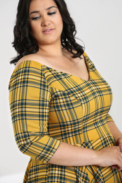 Wither Tartan Kleid mustard