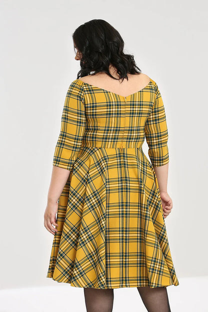 Wither Tartan Kleid mustard