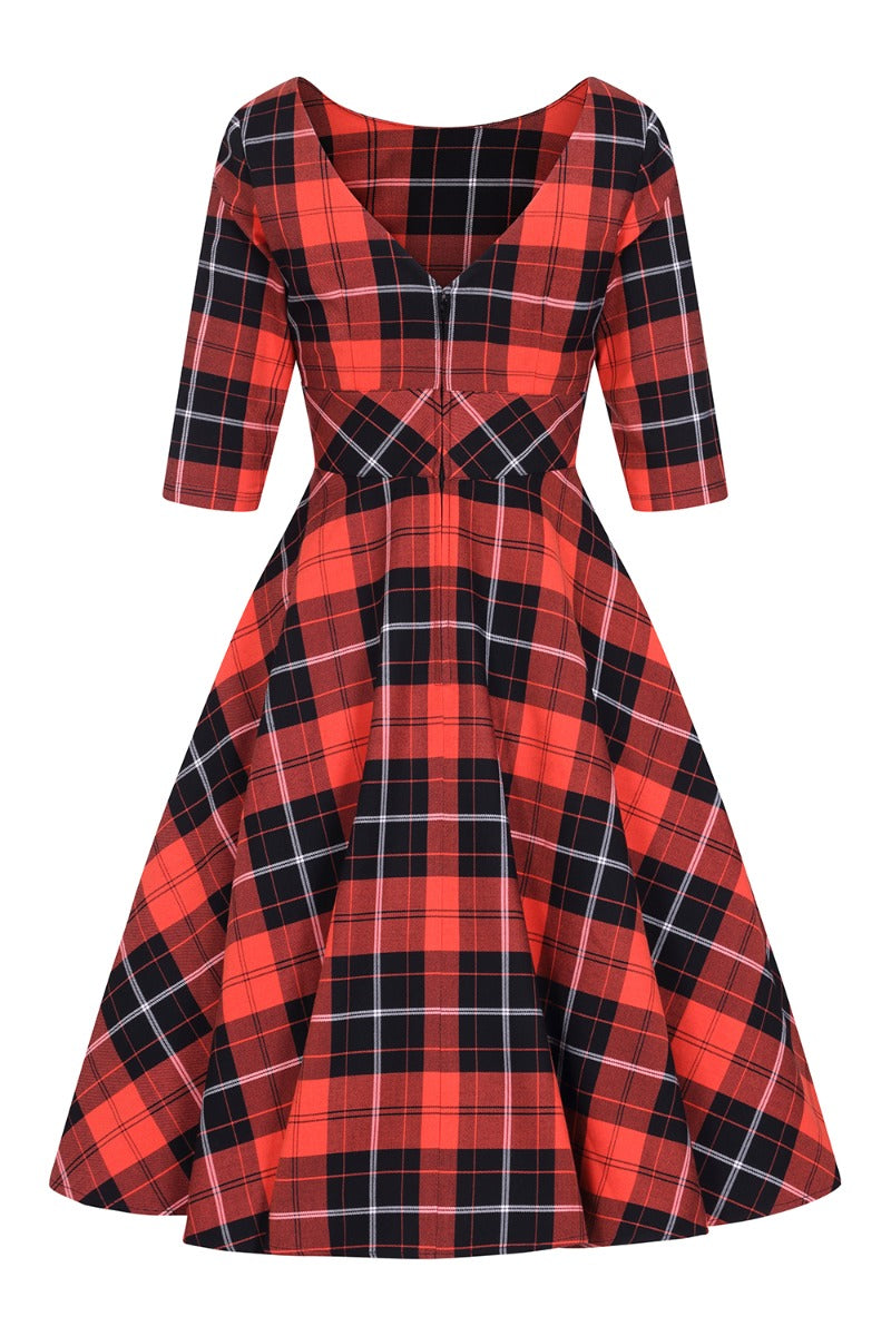 Clementine Orange Tartan Kleid