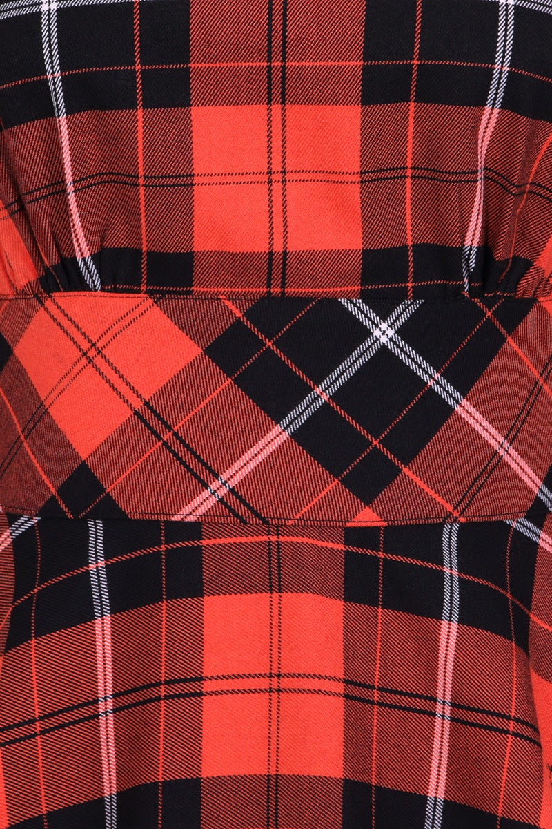 Clementine Orange Tartan Kleid