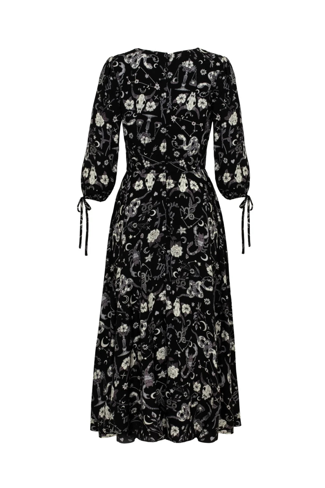 Star Sign Midi Dress - Gothic Kleid mit Print
