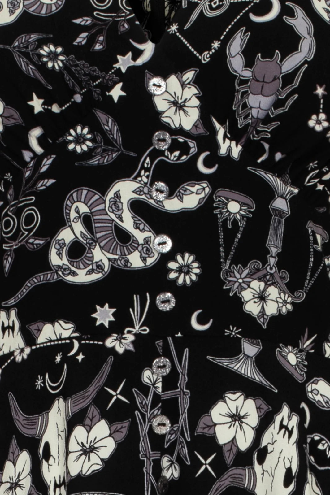 Star Sign Midi Dress - Gothic Kleid mit Print