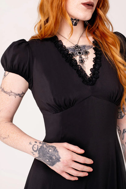 Edith Dark Dress - Gothic Kleid mit Spitze
