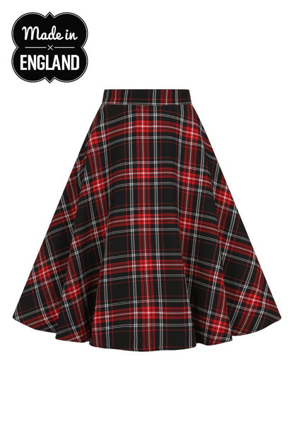 Islay Tartan Skirt schwarz-rot