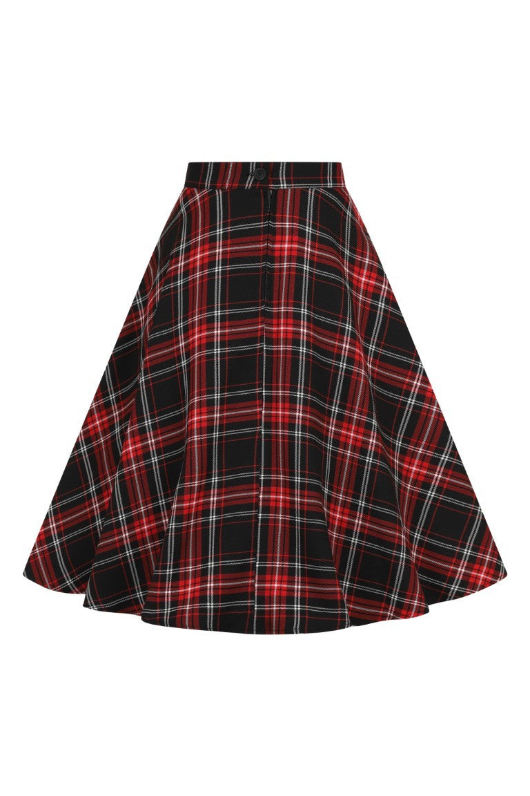 Islay Tartan Skirt schwarz-rot