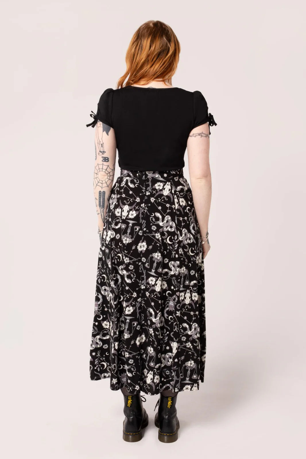 Star Sign Skirt - langer Gothic Rock mit Print