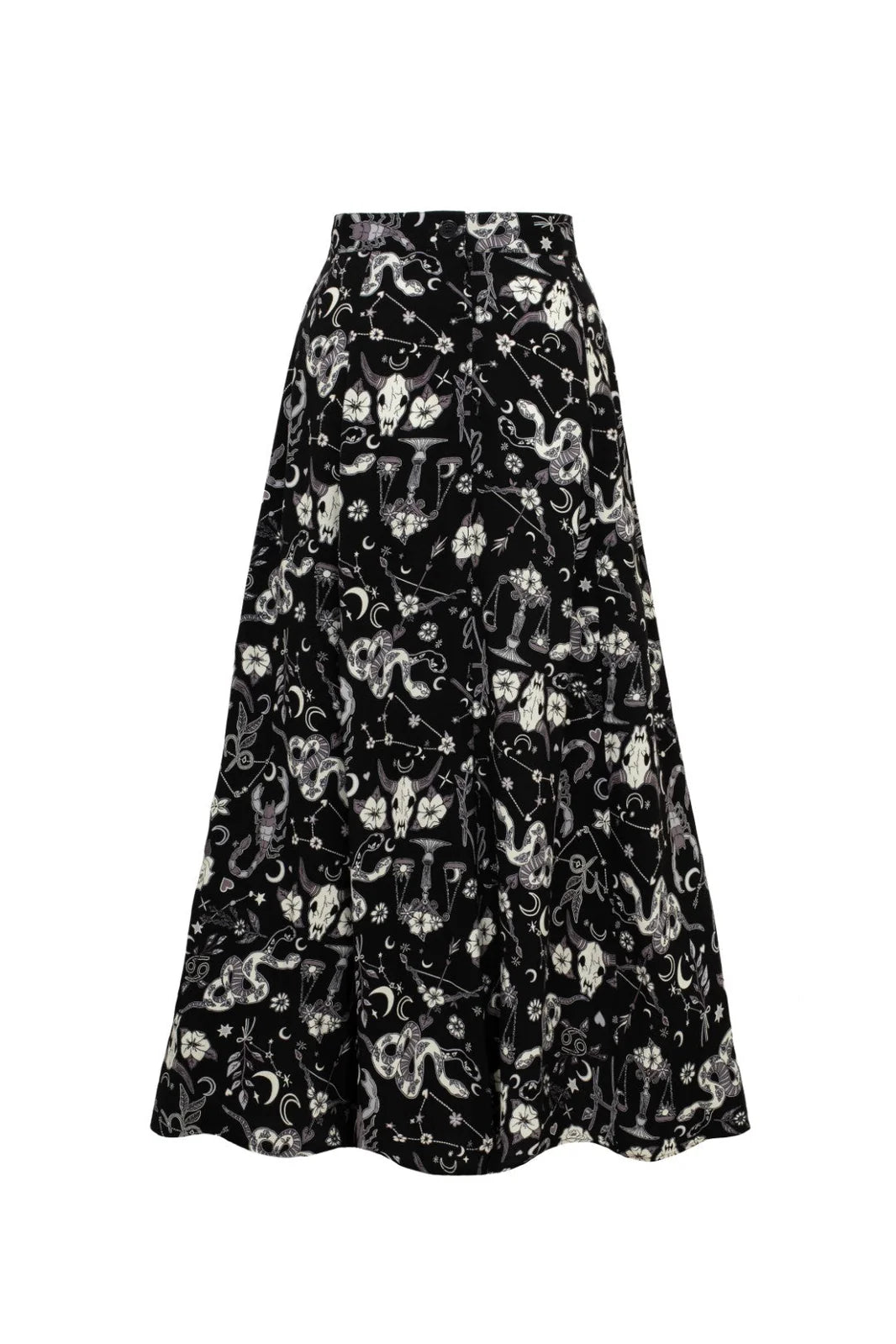 Star Sign Skirt - langer Gothic Rock mit Print