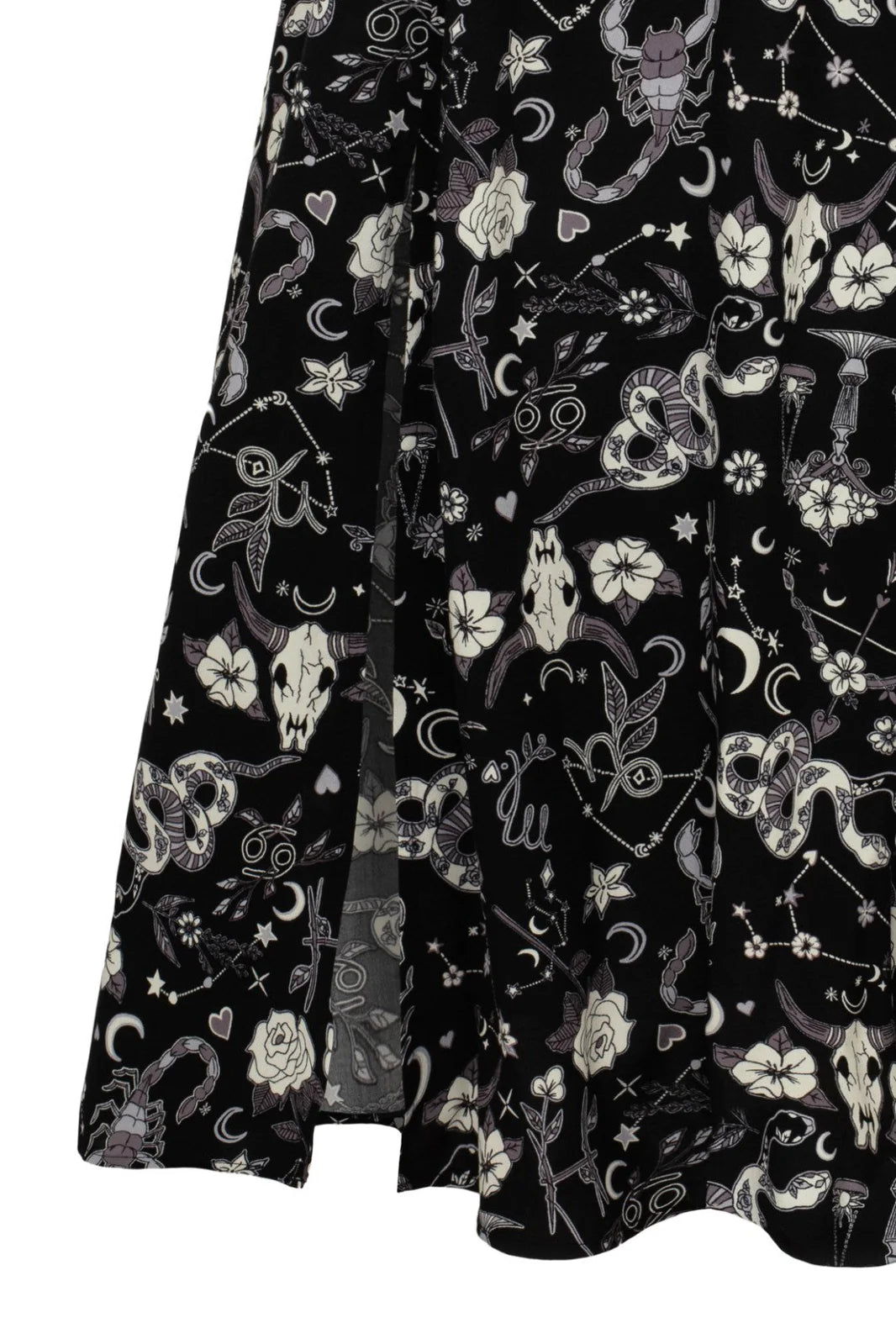 Star Sign Skirt - langer Gothic Rock mit Print