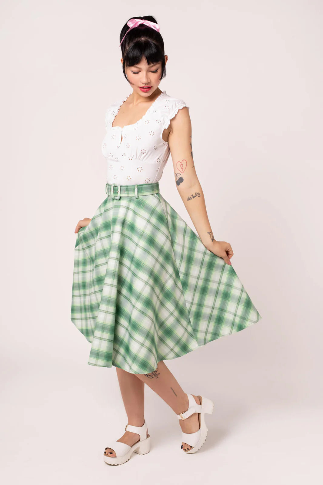Maisie Skirt grün kariert