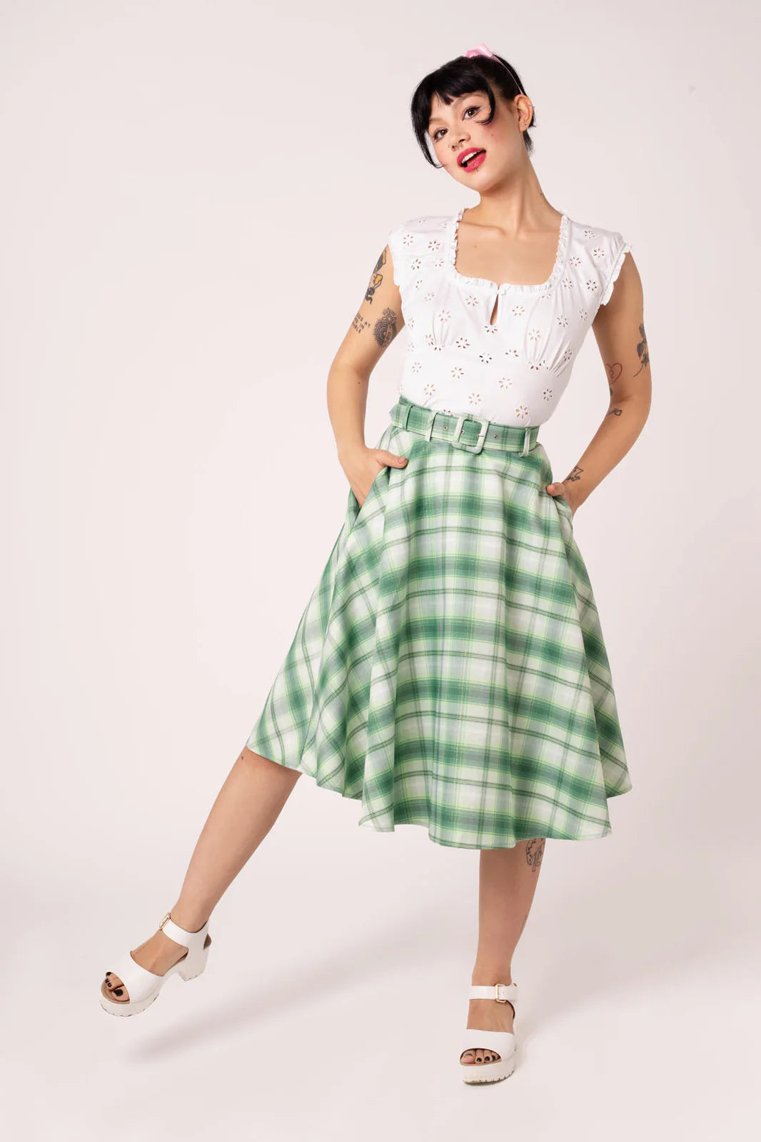 Maisie Skirt grün kariert