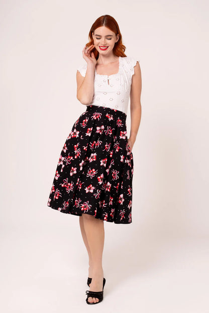 Cherilyn Skirt - Rock mit Kirschen und Schleifen