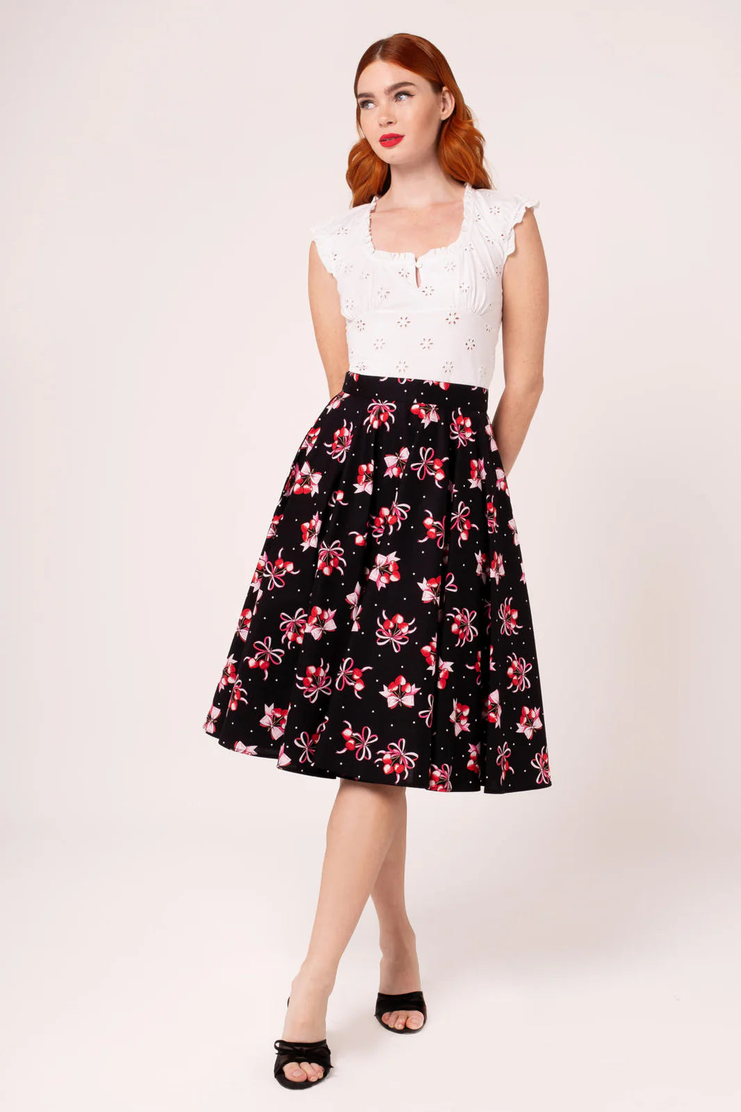 Cherilyn Skirt - Rock mit Kirschen und Schleifen