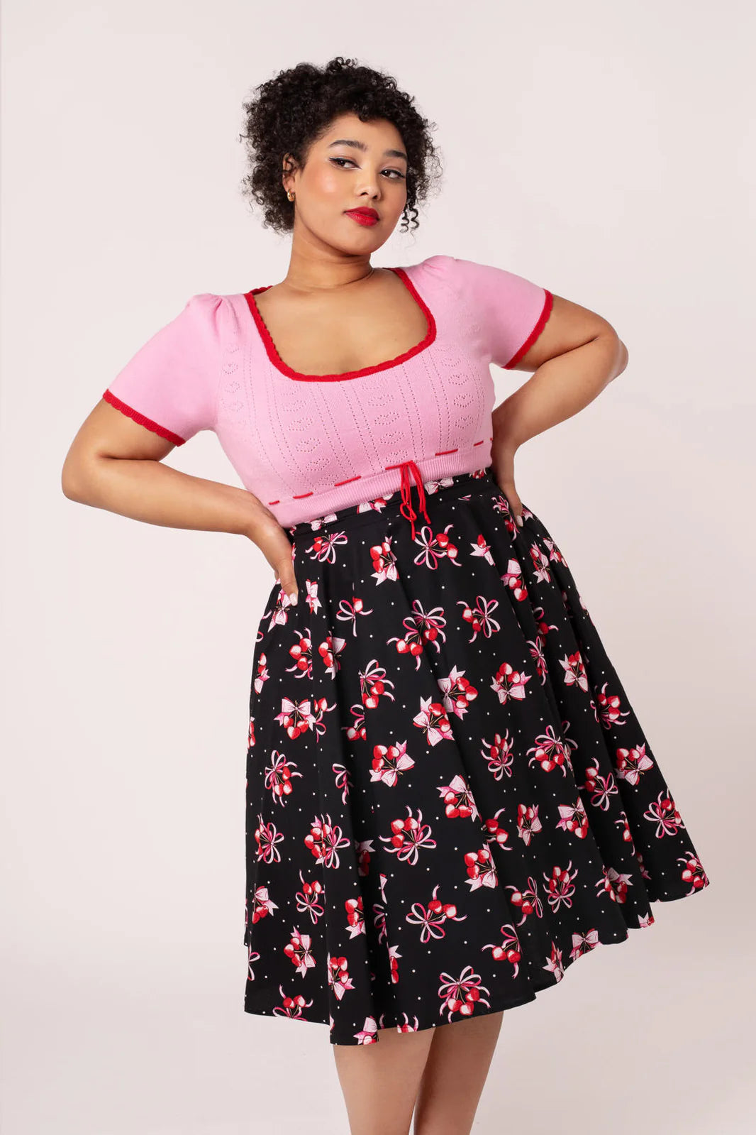 Cherilyn Skirt - Rock mit Kirschen und Schleifen
