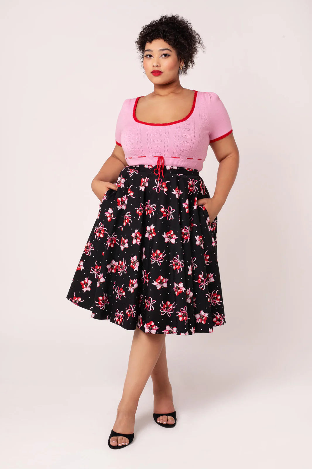 Cherilyn Skirt - Rock mit Kirschen und Schleifen