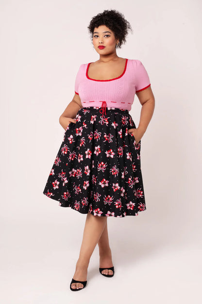 Cherilyn Skirt - Rock mit Kirschen und Schleifen