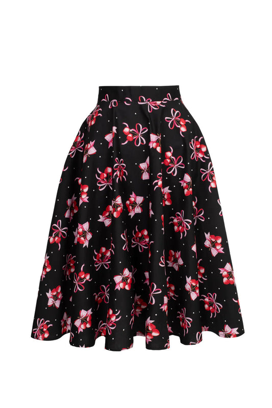Cherilyn Skirt - Rock mit Kirschen und Schleifen