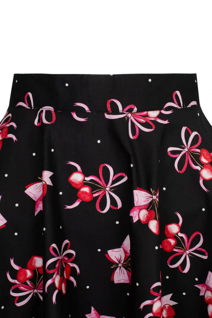 Cherilyn Skirt - Rock mit Kirschen und Schleifen