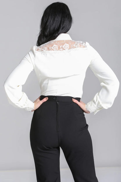 Lucille Vintage Bluse in ivory
