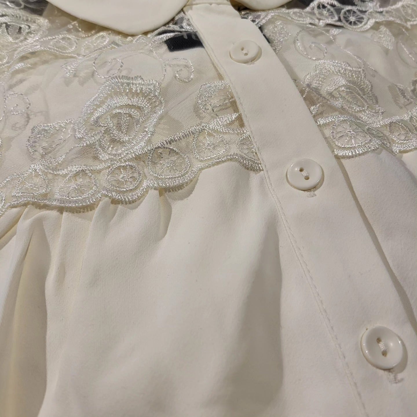 Lucille Vintage Bluse in ivory