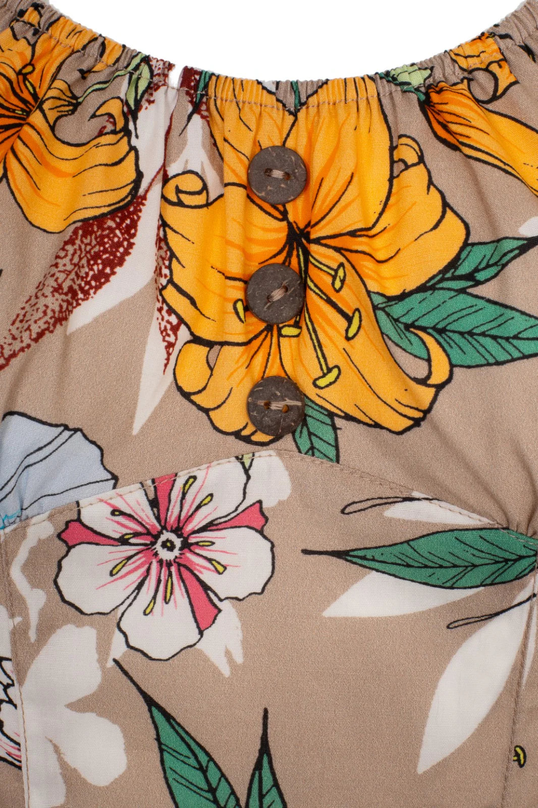 Pattaya Tropicla Hibiscus Top beige