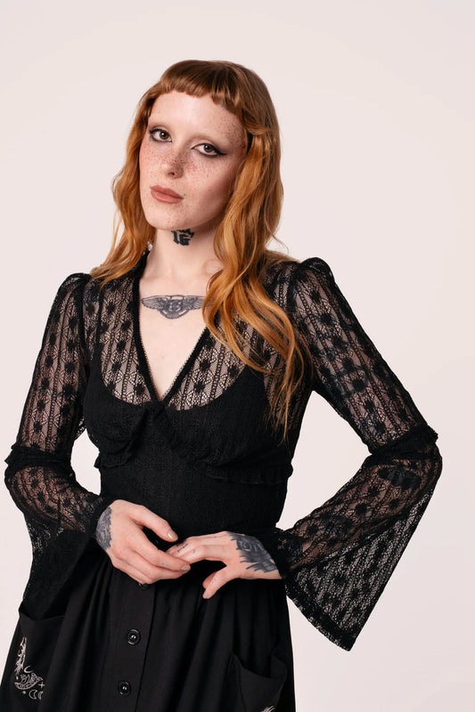 Rhianne Top - Gothic Bluse mit Spitze