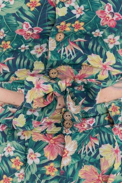 Tropical Shorts in rosé und grün