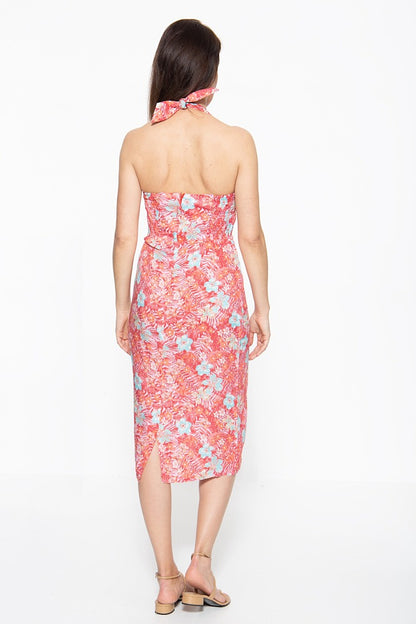 Tropical Wiggle Dress rosé und grün