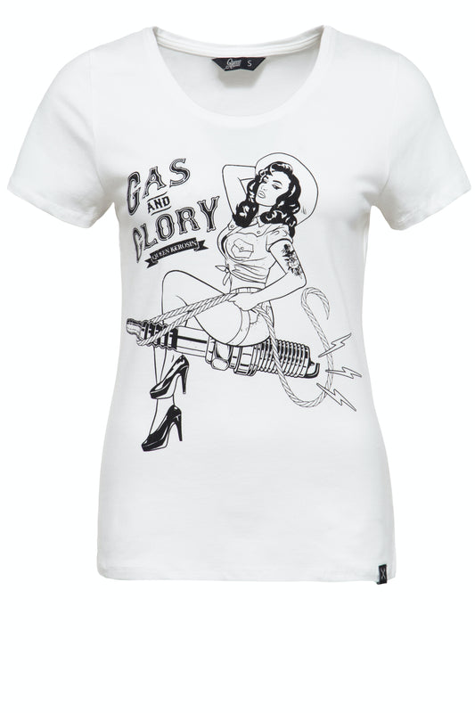 Queen Kerosin T-Shirt Gas & Glory weiß