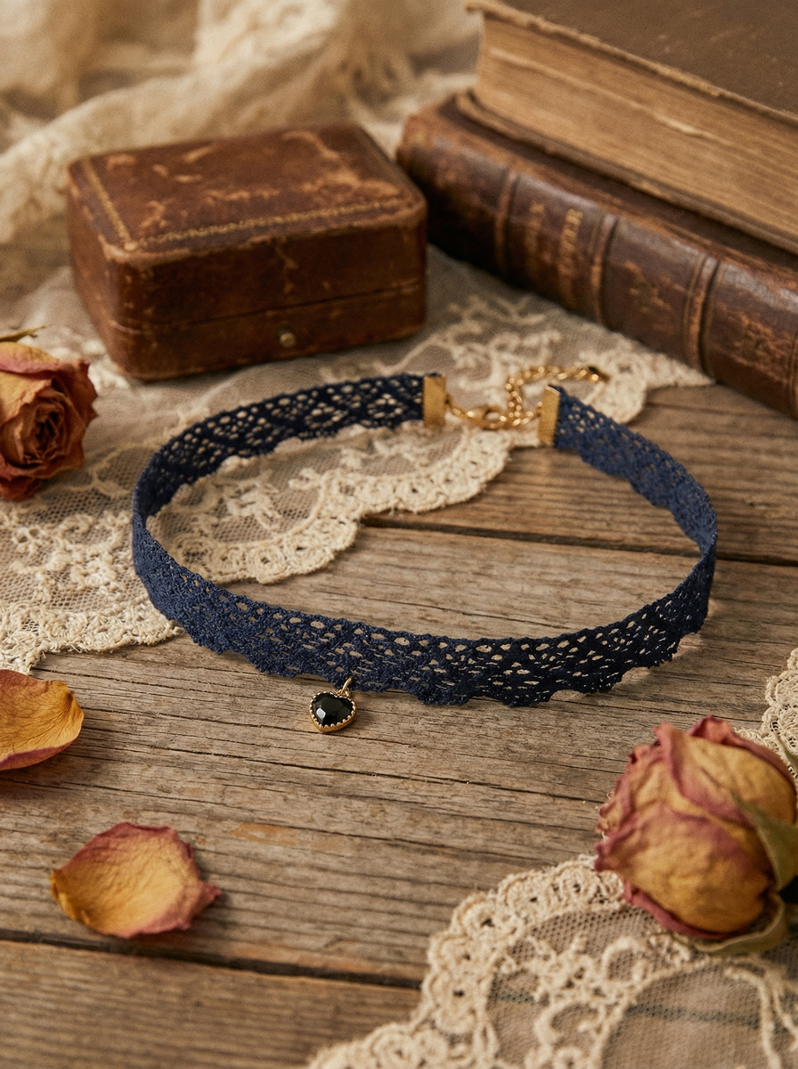 Lace Choker navy