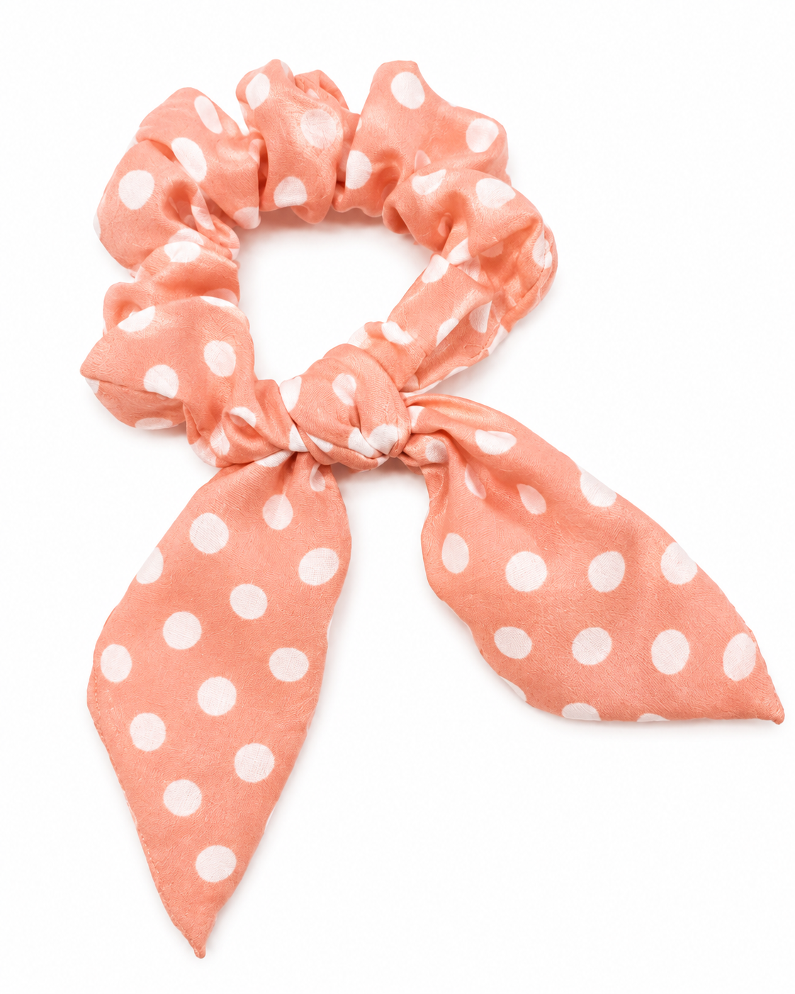 Haargummi Polka Dot -Scrunchie in pfirsich rosa