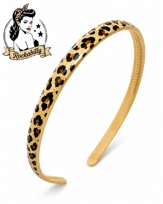 Wild Leo Haarrreif - schmaler Reif mit Animal Print