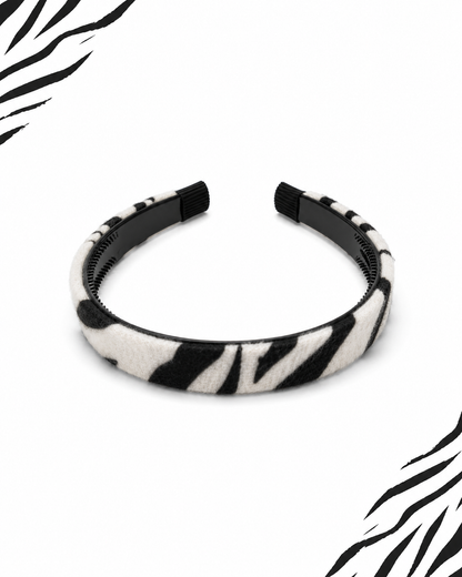Zebra Haarreif Plüsch - Rockabilly Haarschmuck