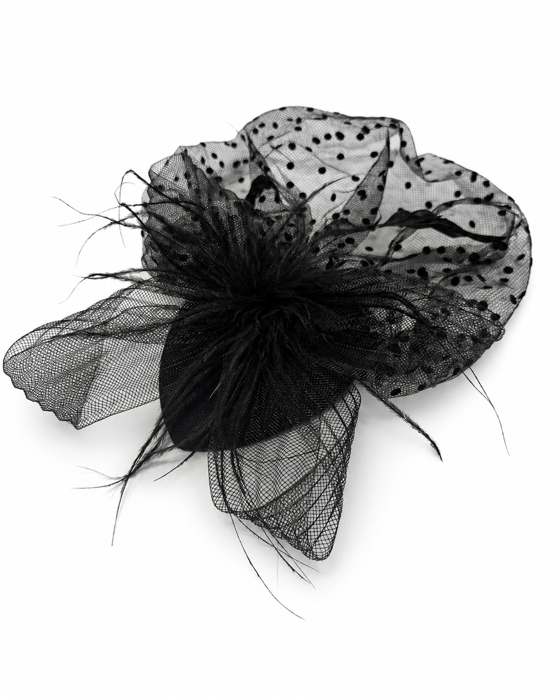 Fascinator mit Polka Dot Schleier