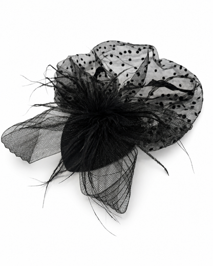 Fascinator mit Polka Dot Schleier