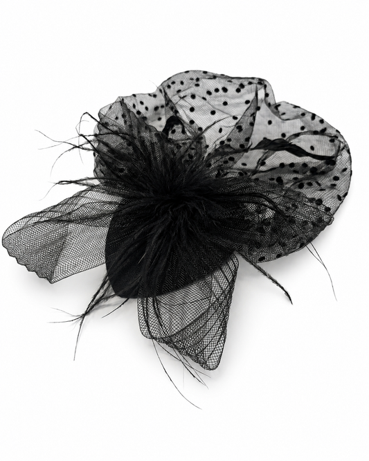 Fascinator mit Polka Dot Schleier