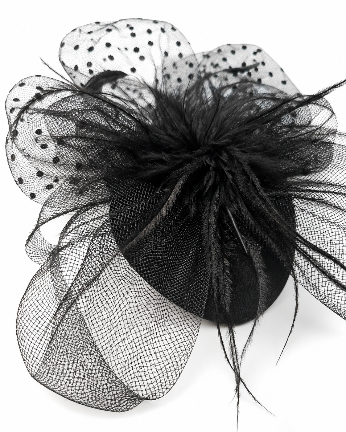 Fascinator mit Polka Dot Schleier