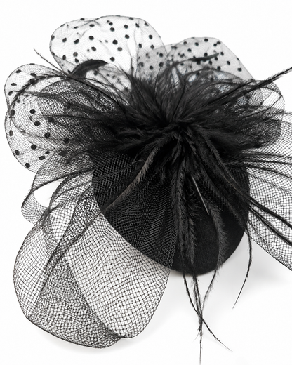 Fascinator mit Polka Dot Schleier